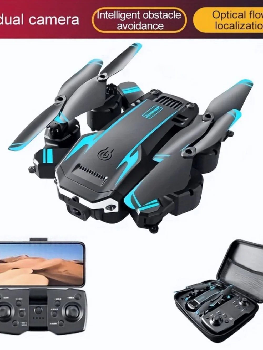 S6 Drone Blue or Orange Color Dual Cameras & Single Lens